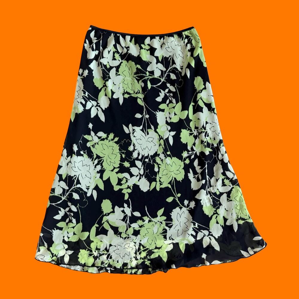 00's vintage floral chiffon coquette fairy y2k skirt MEDIUM wrapper *runs small*